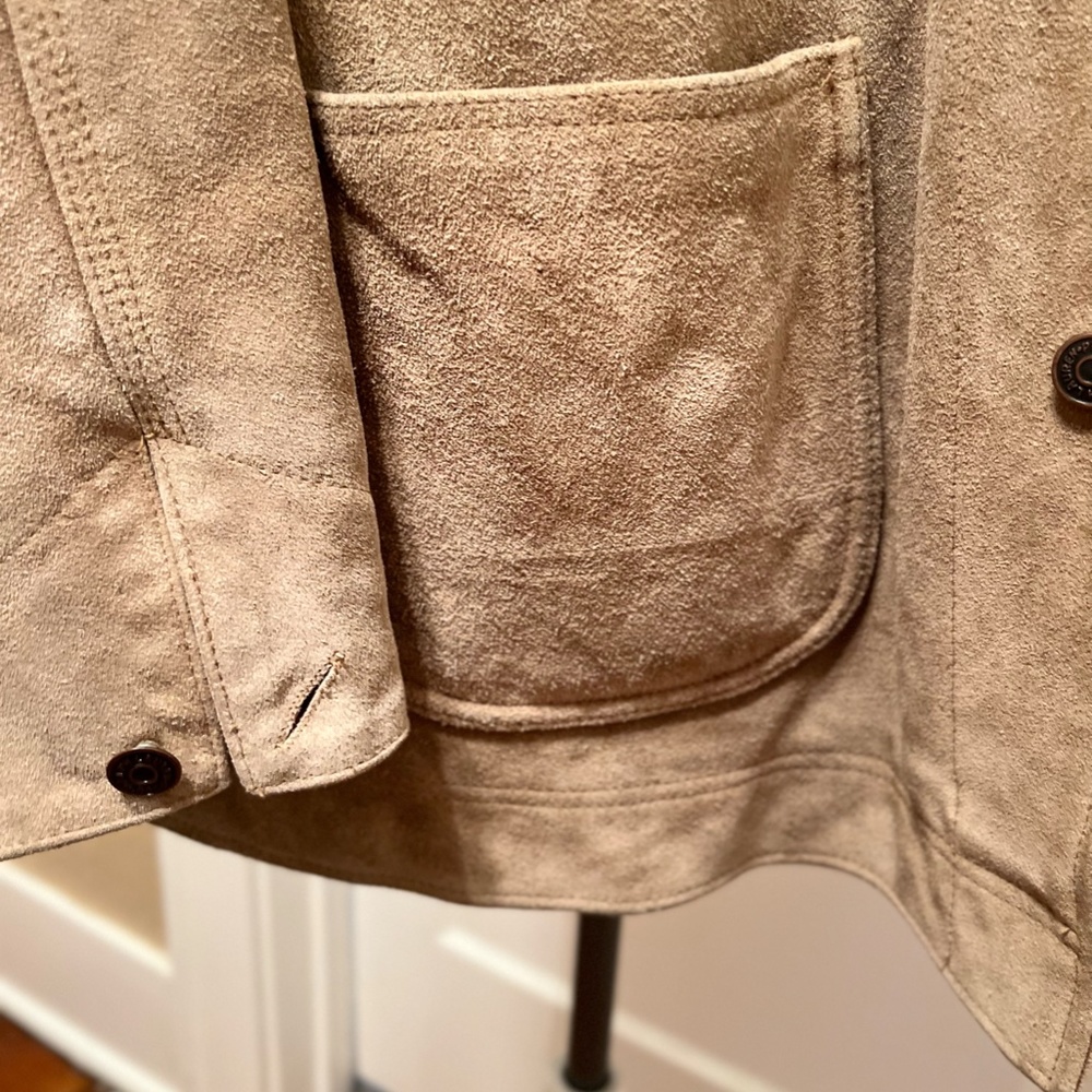 Ralph Lauren Polo Country Suede Flannel Jacket M Vintage 90s Hunting Field Coat - Picture 10 of 16